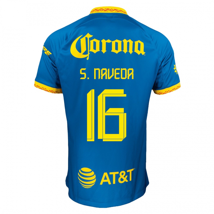 Mænd Santiago Naveda #16 Blå Udebane Spillertrøjer 2023/24 Trøje T-Shirt