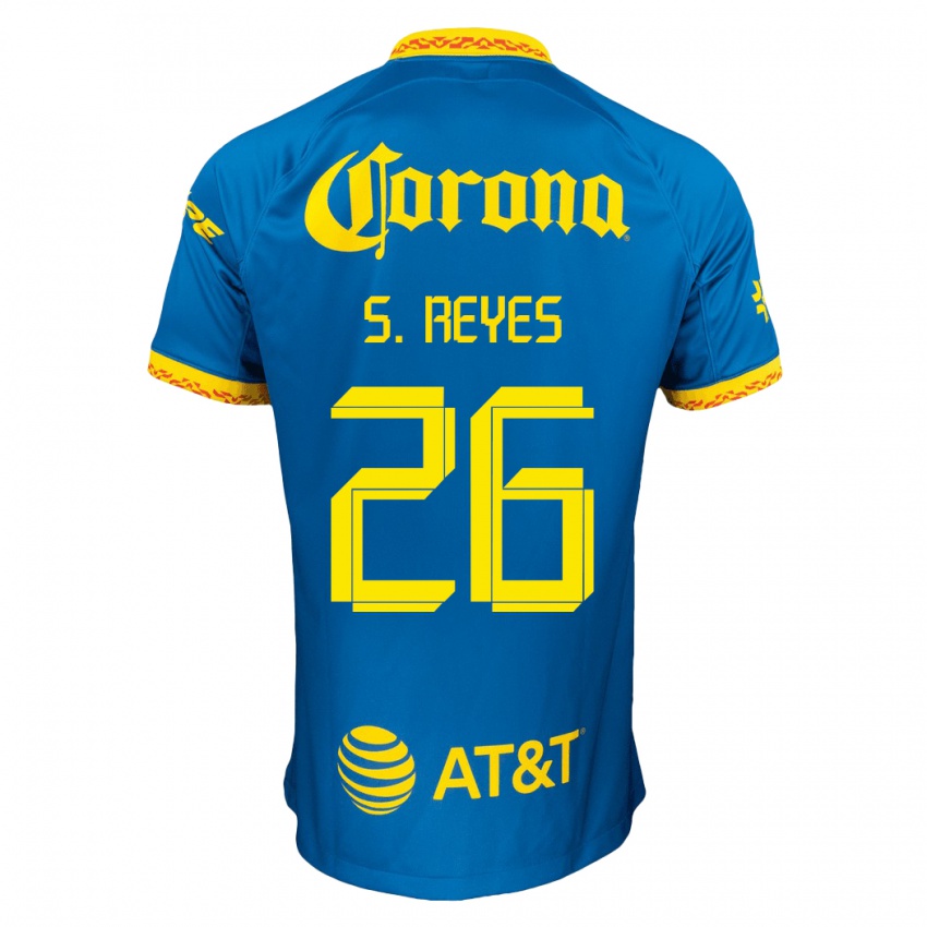 Mænd Salvador Reyes #26 Blå Udebane Spillertrøjer 2023/24 Trøje T-Shirt