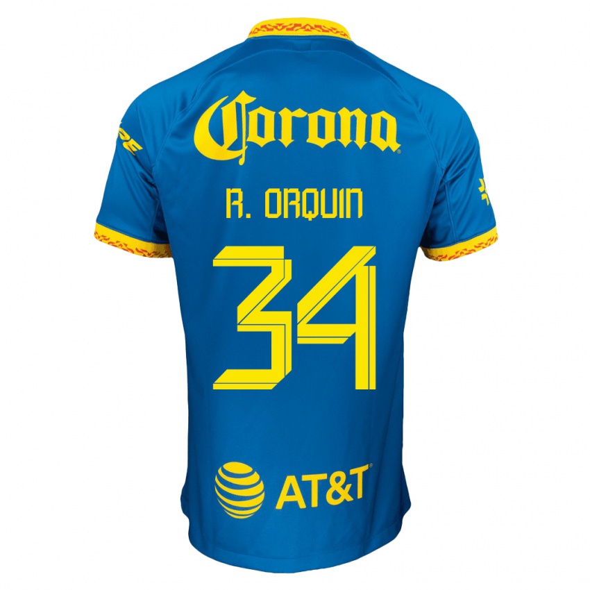Mænd Ralph Orquin #34 Blå Udebane Spillertrøjer 2023/24 Trøje T-Shirt
