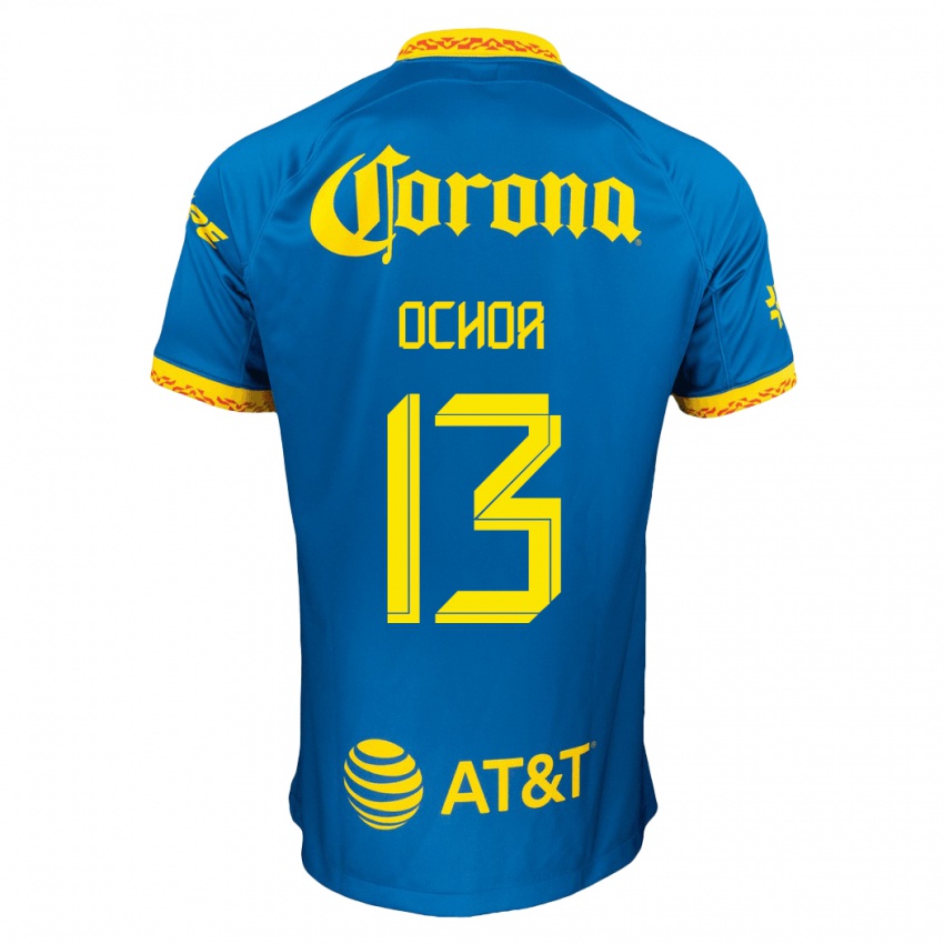 Mænd Guillermo Ochoa #13 Blå Udebane Spillertrøjer 2023/24 Trøje T-Shirt