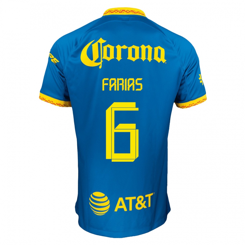 Mænd Janelly Farias #6 Blå Udebane Spillertrøjer 2023/24 Trøje T-Shirt