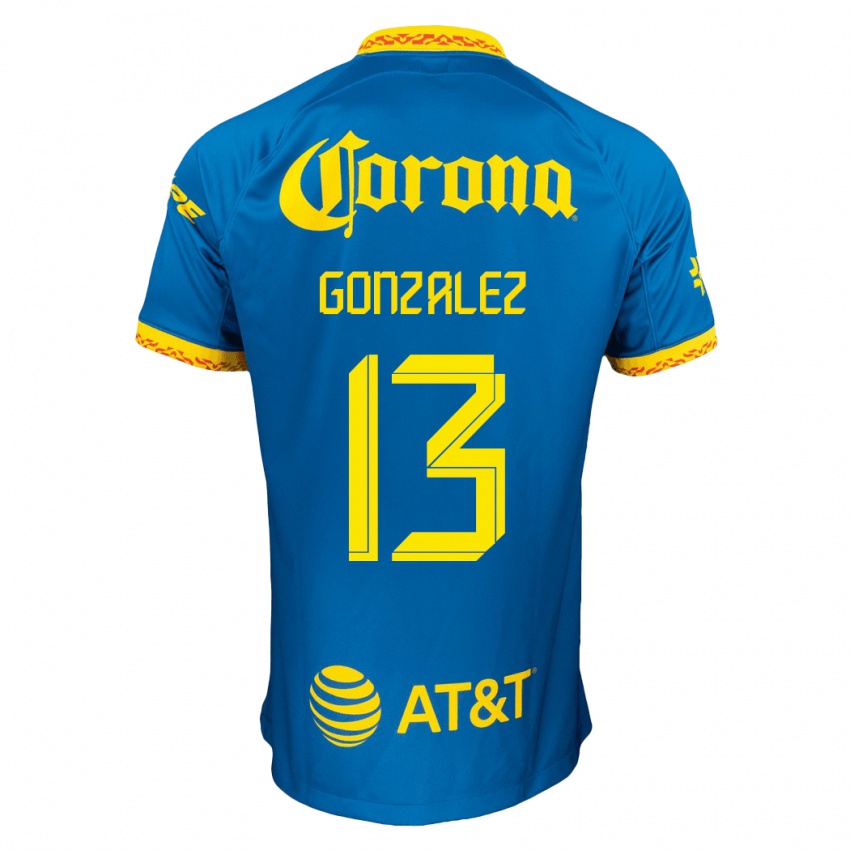 Mænd Eva Gonzalez #13 Blå Udebane Spillertrøjer 2023/24 Trøje T-Shirt