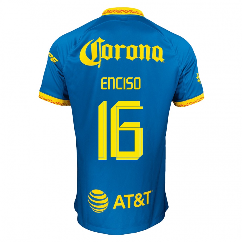 Mænd Sabrina Enciso #16 Blå Udebane Spillertrøjer 2023/24 Trøje T-Shirt