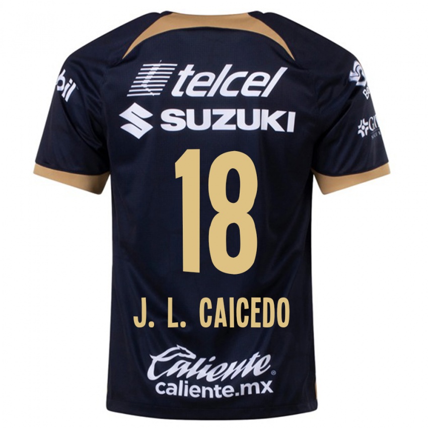 Mænd José Caicedo #18 Mørkeblå Udebane Spillertrøjer 2023/24 Trøje T-Shirt