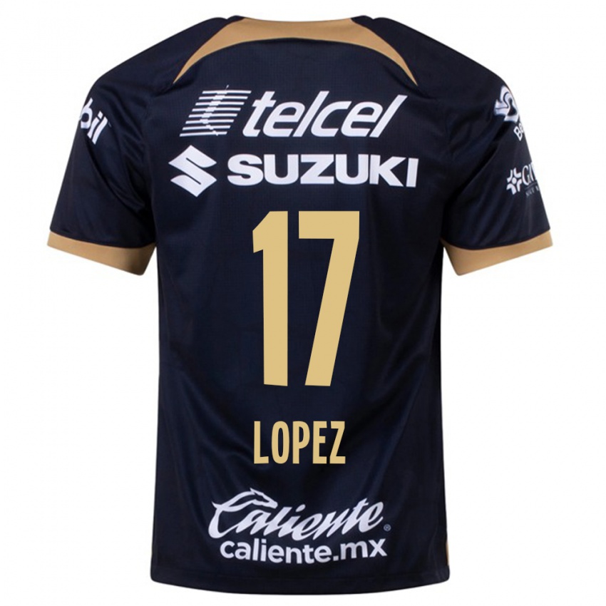 Mænd Leonel Lopez #17 Mørkeblå Udebane Spillertrøjer 2023/24 Trøje T-Shirt