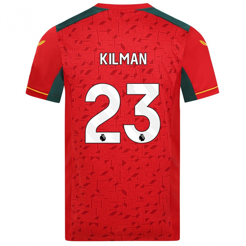 Kvinder Max Kilman #23 Rød Udebane Spillertrøjer 2023/24 Trøje T-Shirt