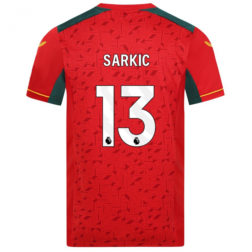 Kvinder Matija Sarkic #13 Rød Udebane Spillertrøjer 2023/24 Trøje T-Shirt