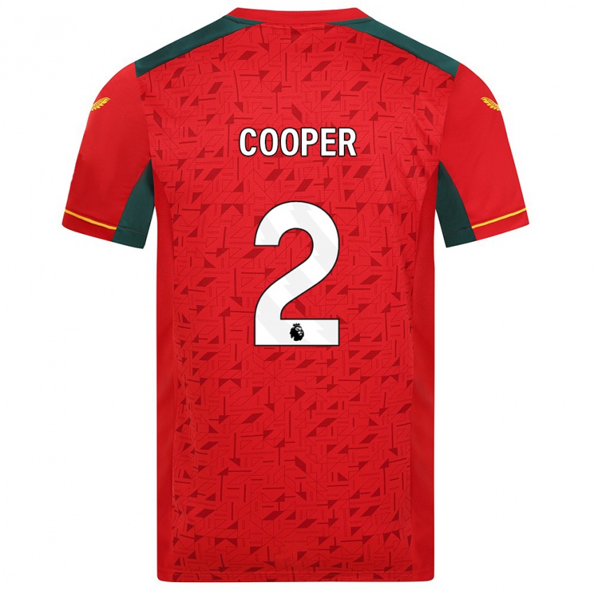 Kvinder Laura Cooper #2 Rød Udebane Spillertrøjer 2023/24 Trøje T-Shirt