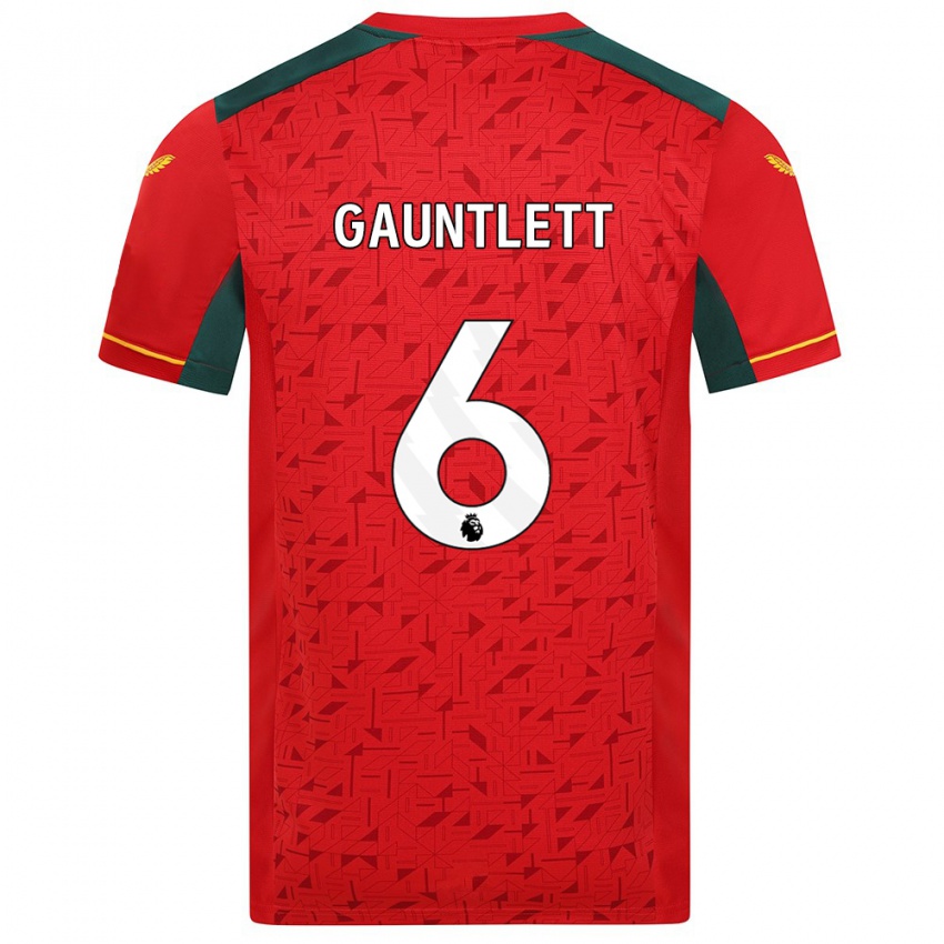 Kvinder Maz Gauntlett #6 Rød Udebane Spillertrøjer 2023/24 Trøje T-Shirt