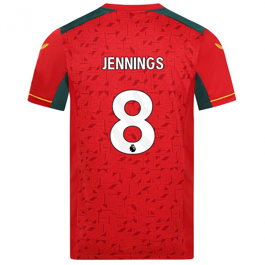 Kvinder Shannie Jennings #8 Rød Udebane Spillertrøjer 2023/24 Trøje T-Shirt