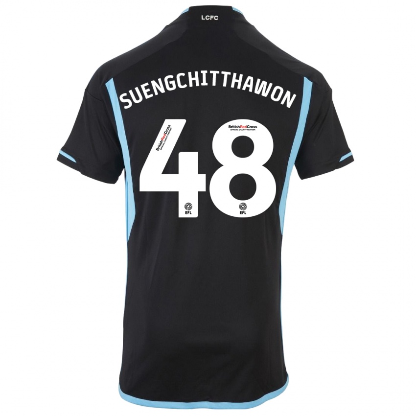 Kvinder Thanawat Suengchitthawon #48 Sort Udebane Spillertrøjer 2023/24 Trøje T-Shirt