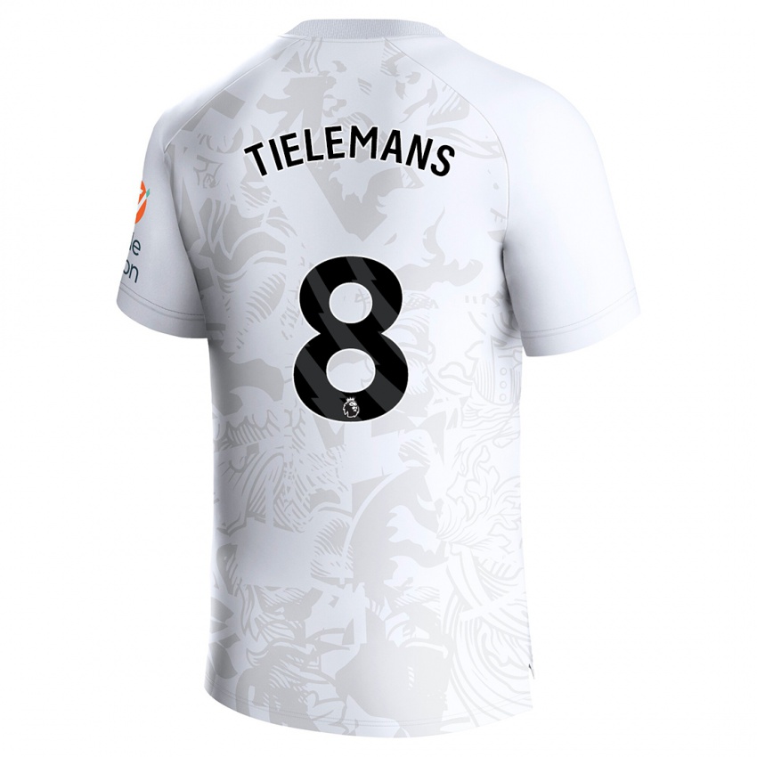 Kvinder Youri Tielemans #8 Hvid Udebane Spillertrøjer 2023/24 Trøje T-Shirt