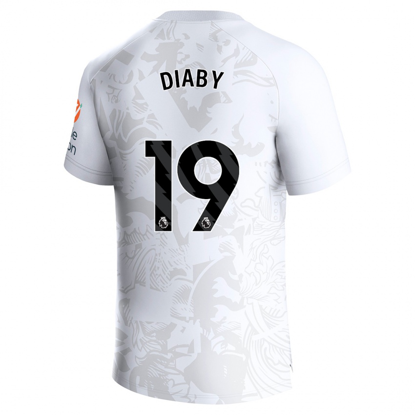 Kvinder Moussa Diaby #19 Hvid Udebane Spillertrøjer 2023/24 Trøje T-Shirt