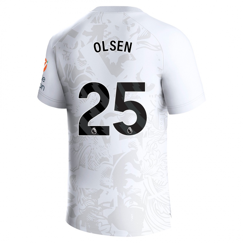 Kvinder Robin Olsen #25 Hvid Udebane Spillertrøjer 2023/24 Trøje T-Shirt