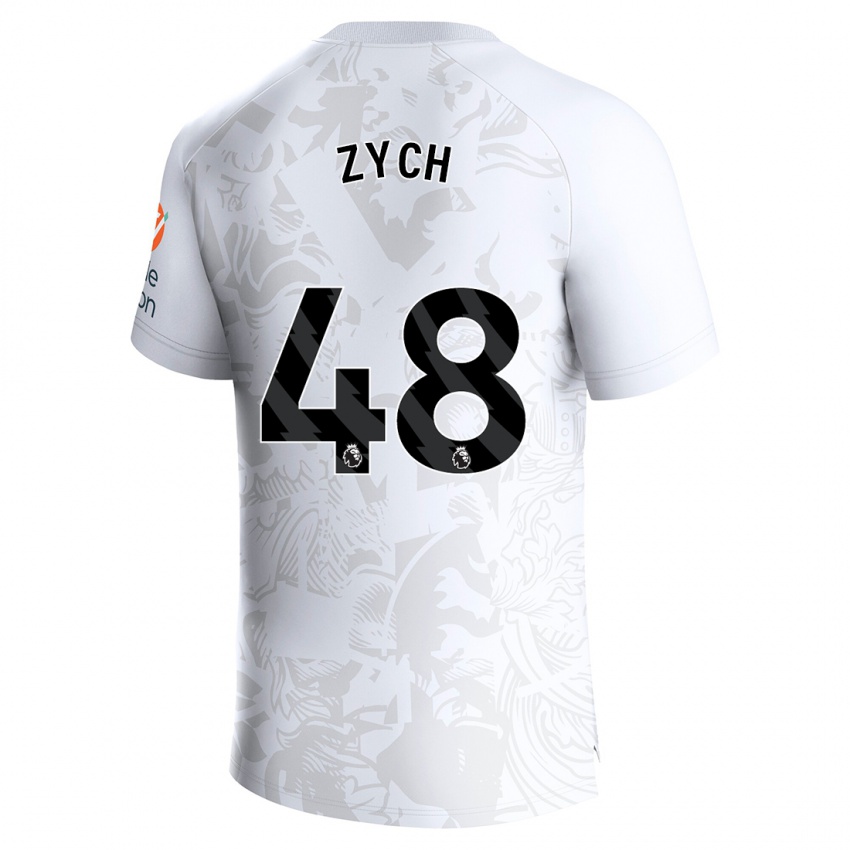 Kvinder Oliwier Zych #48 Hvid Udebane Spillertrøjer 2023/24 Trøje T-Shirt