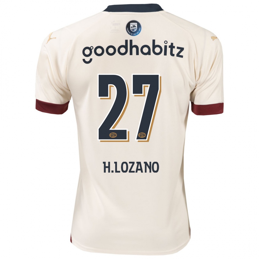 Kvinder Hirving Lozano #27 Råhvid Udebane Spillertrøjer 2023/24 Trøje T-Shirt