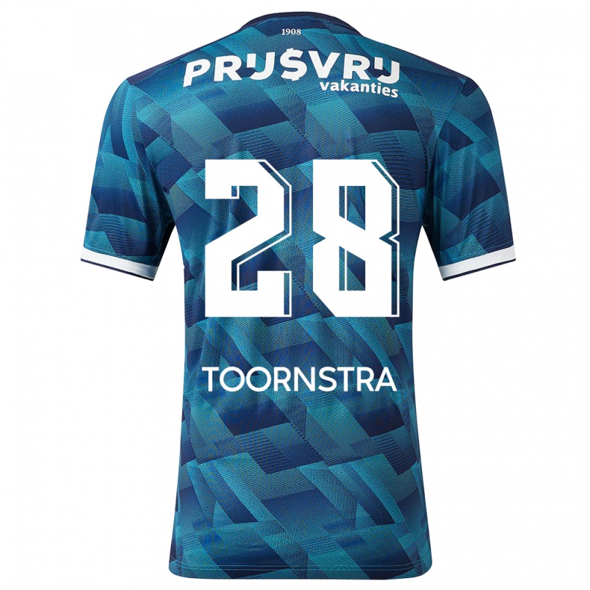 Kvinder Jens Toornstra #28 Blå Udebane Spillertrøjer 2023/24 Trøje T-Shirt