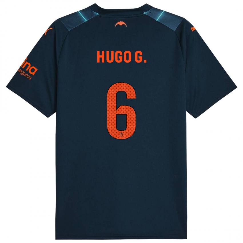 Kvinder Hugo Guillamon #6 Marineblå Udebane Spillertrøjer 2023/24 Trøje T-Shirt