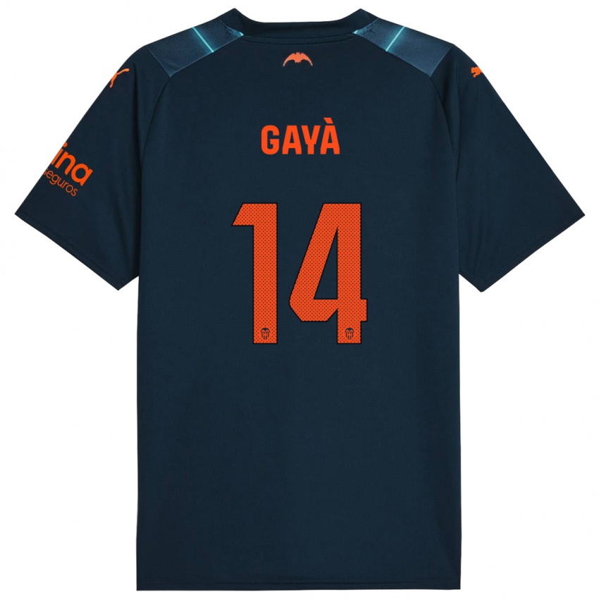 Kvinder Jose Gaya #14 Marineblå Udebane Spillertrøjer 2023/24 Trøje T-Shirt