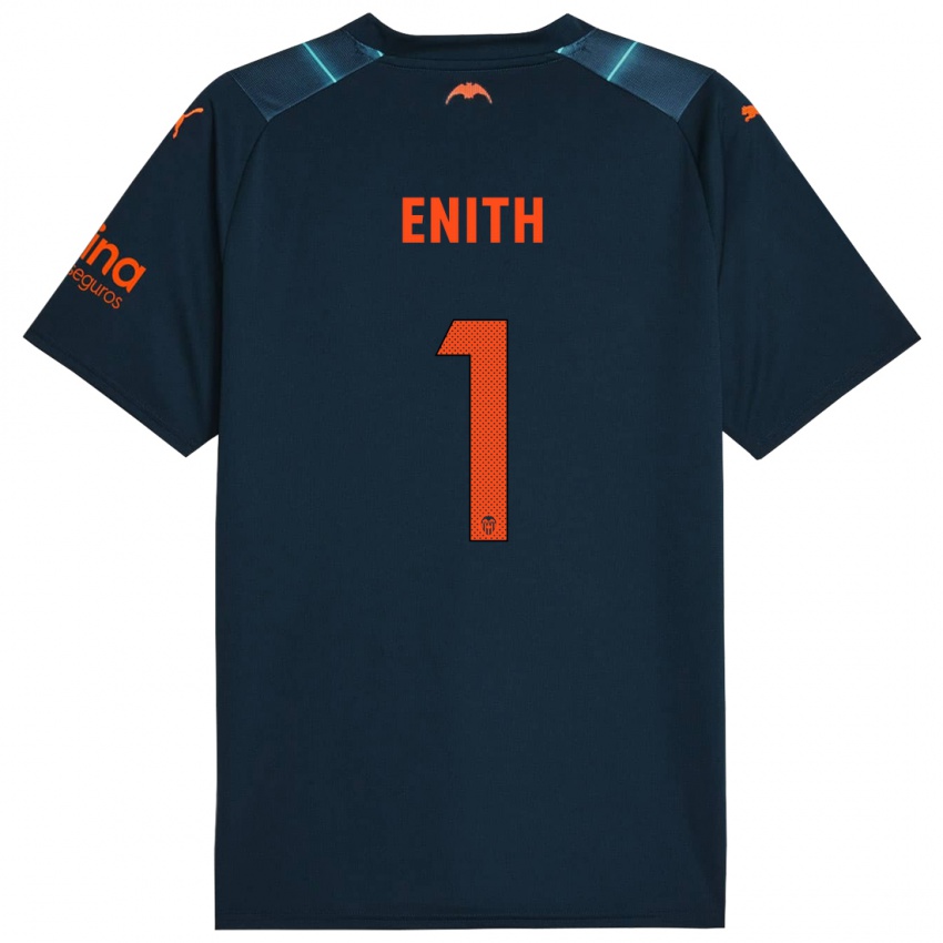 Kvinder Enith #1 Marineblå Udebane Spillertrøjer 2023/24 Trøje T-Shirt