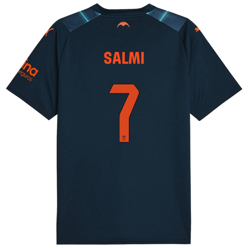 Kvinder Iina Salmi #7 Marineblå Udebane Spillertrøjer 2023/24 Trøje T-Shirt