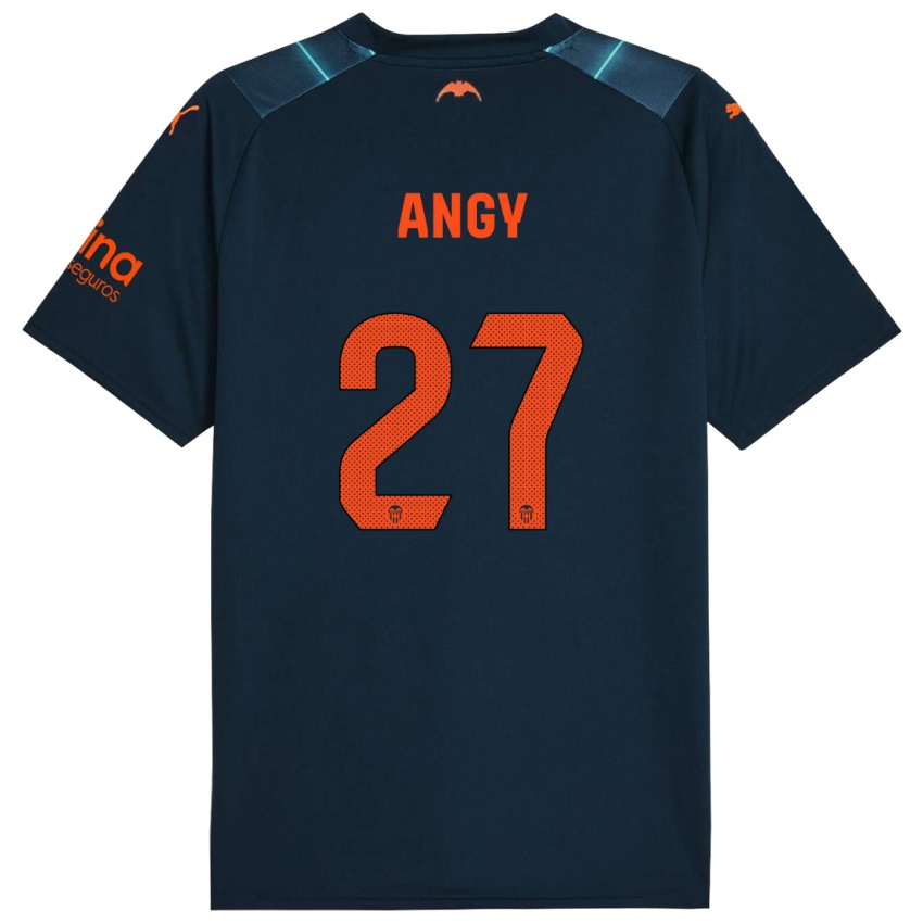 Kvinder Angy #27 Marineblå Udebane Spillertrøjer 2023/24 Trøje T-Shirt