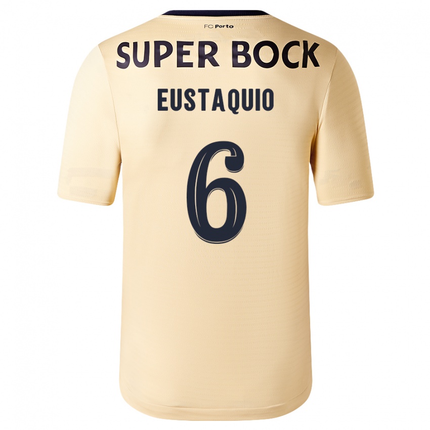 Kvinder Stephen Eustaquio #6 Beige-Guld Udebane Spillertrøjer 2023/24 Trøje T-Shirt
