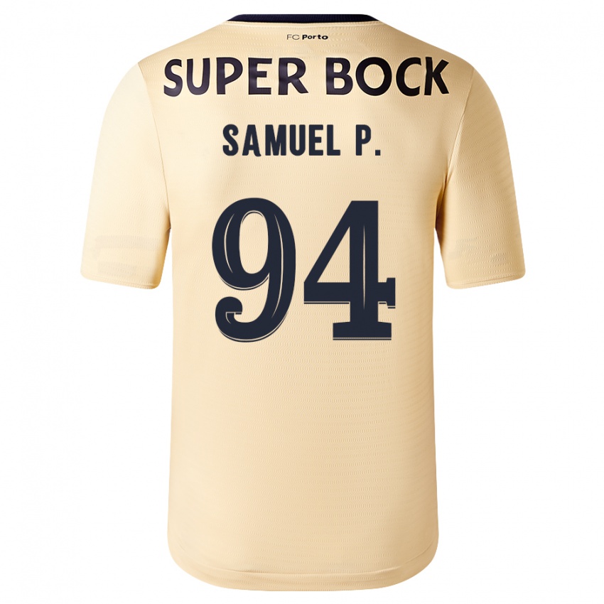 Kvinder Samuel #94 Beige-Guld Udebane Spillertrøjer 2023/24 Trøje T-Shirt