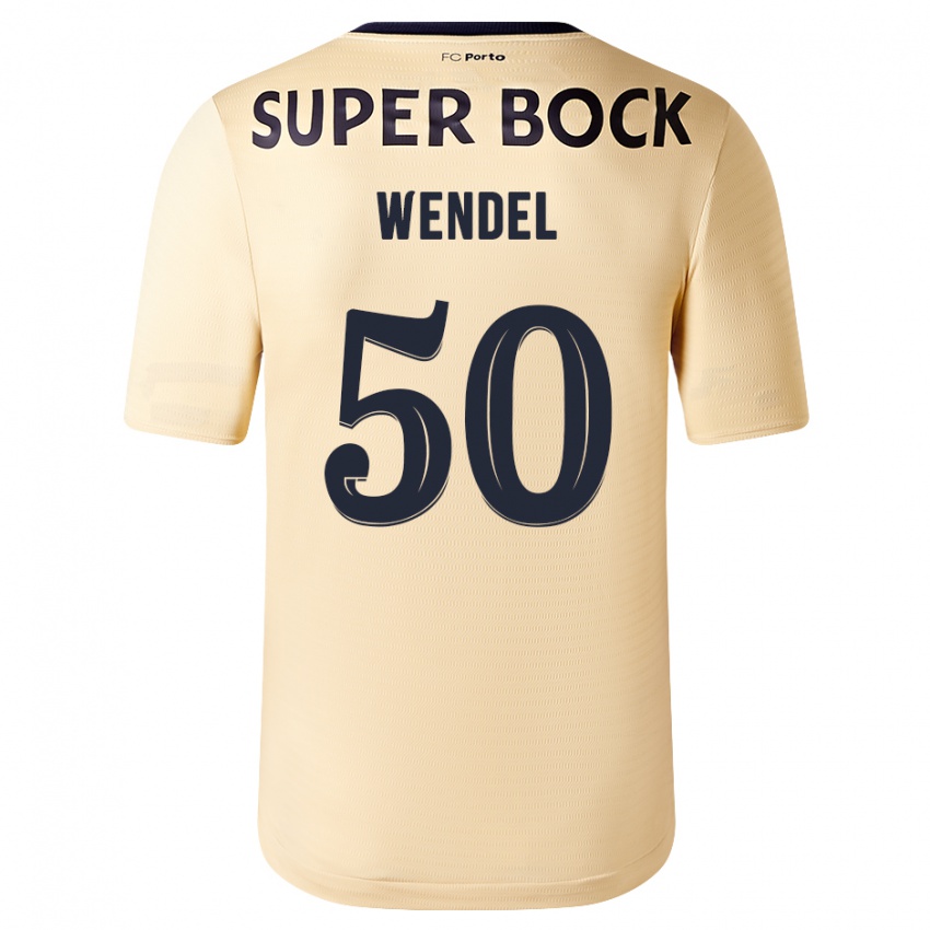 Kvinder Wendel #50 Beige-Guld Udebane Spillertrøjer 2023/24 Trøje T-Shirt