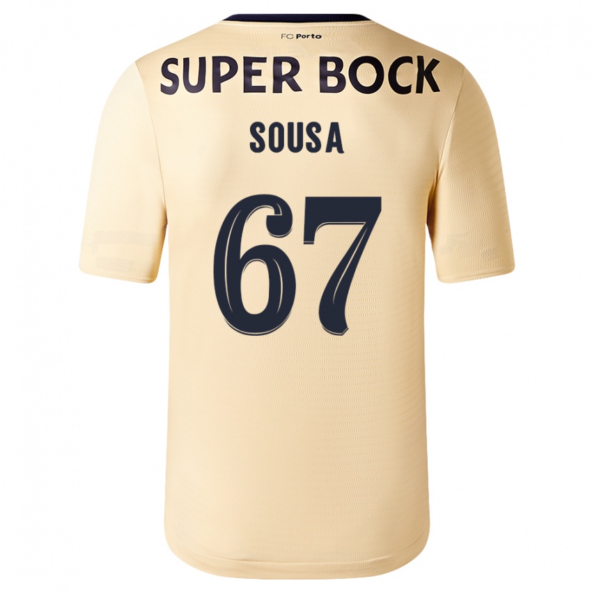 Kvinder Vasco Sousa #67 Beige-Guld Udebane Spillertrøjer 2023/24 Trøje T-Shirt