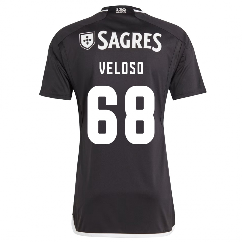 Kvinder João Veloso #68 Sort Udebane Spillertrøjer 2023/24 Trøje T-Shirt