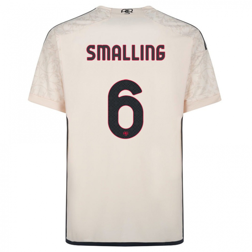 Kvinder Chris Smalling #6 Råhvid Udebane Spillertrøjer 2023/24 Trøje T-Shirt