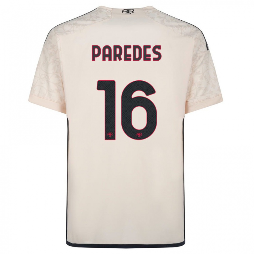 Kvinder Leandro Paredes #16 Råhvid Udebane Spillertrøjer 2023/24 Trøje T-Shirt