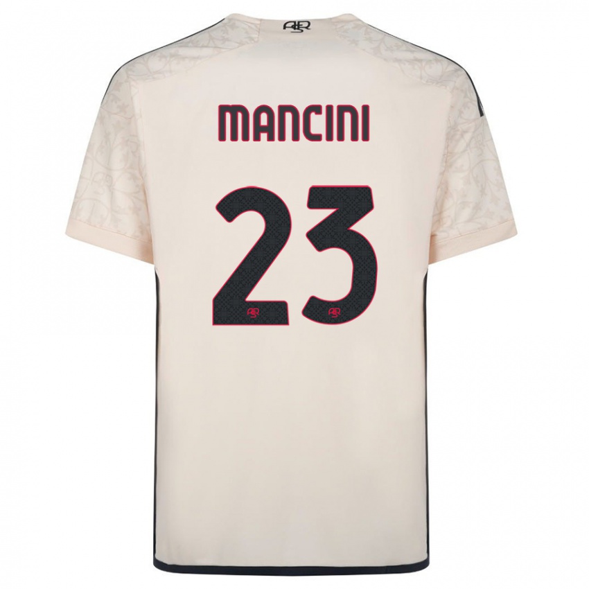 Kvinder Gianluca Mancini #23 Råhvid Udebane Spillertrøjer 2023/24 Trøje T-Shirt