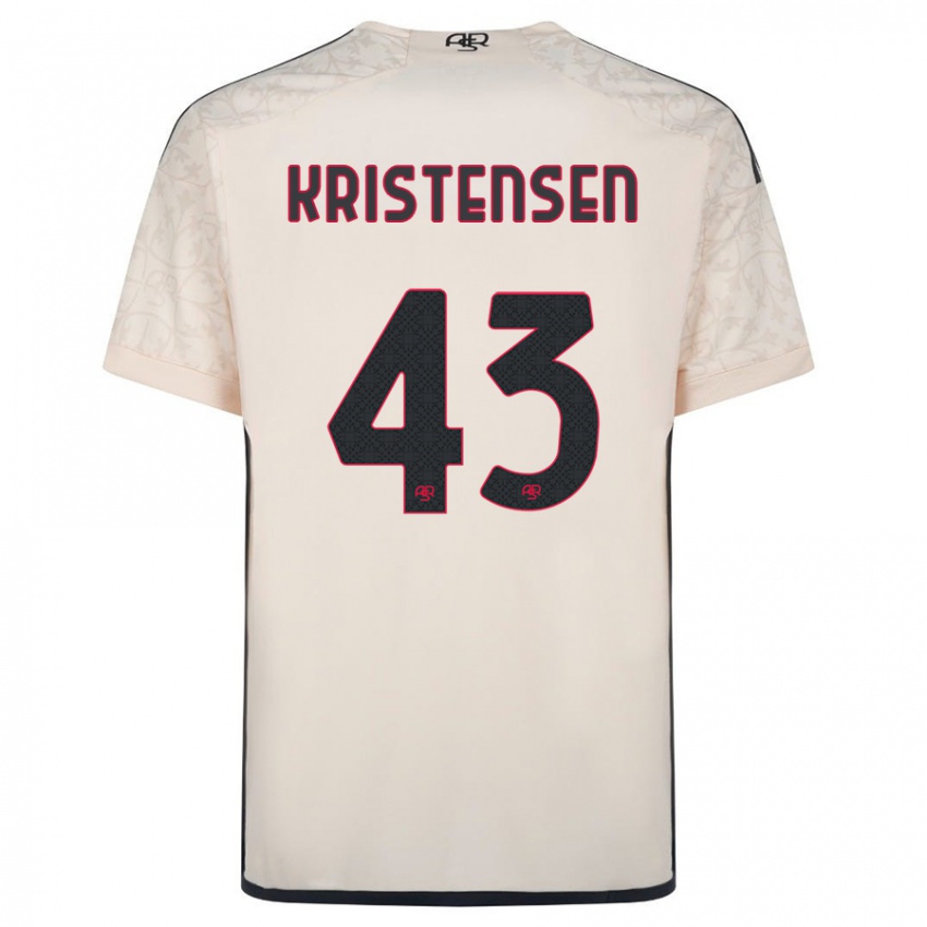 Kvinder Rasmus Kristensen #43 Råhvid Udebane Spillertrøjer 2023/24 Trøje T-Shirt