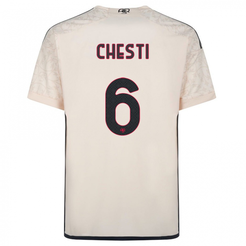 Kvinder Francesco Chesti #6 Råhvid Udebane Spillertrøjer 2023/24 Trøje T-Shirt