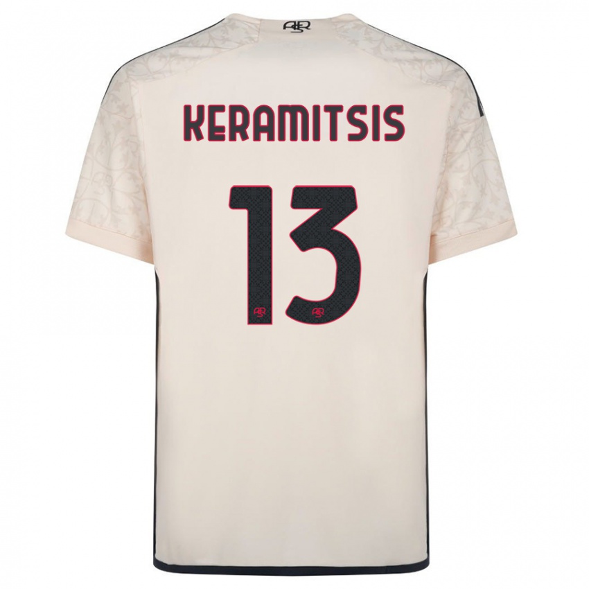 Kvinder Dimitrios Keramitsis #13 Råhvid Udebane Spillertrøjer 2023/24 Trøje T-Shirt