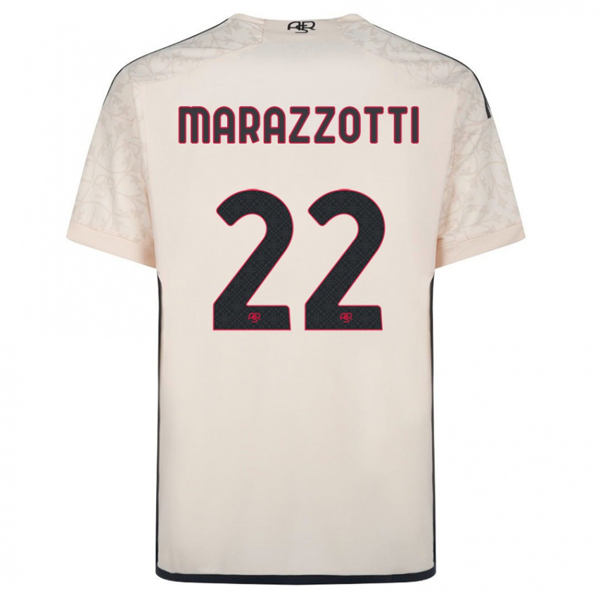 Kvinder Fabrizio Marazzotti #22 Råhvid Udebane Spillertrøjer 2023/24 Trøje T-Shirt