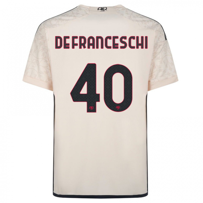Kvinder Leonardo De Franceschi #40 Råhvid Udebane Spillertrøjer 2023/24 Trøje T-Shirt