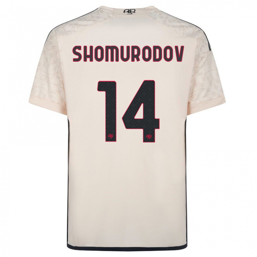Kvinder Eldor Shomurodov #14 Råhvid Udebane Spillertrøjer 2023/24 Trøje T-Shirt