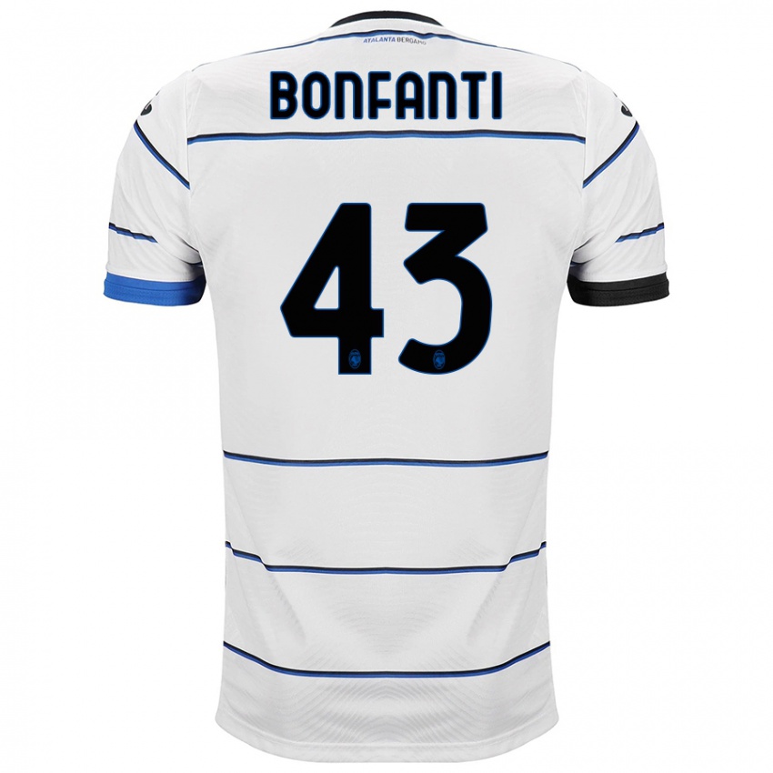 Kvinder Giovanni Bonfanti #43 Hvid Udebane Spillertrøjer 2023/24 Trøje T-Shirt