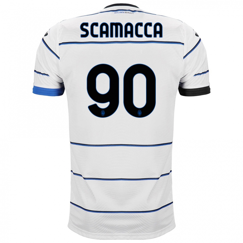 Kvinder Gianluca Scamacca #90 Hvid Udebane Spillertrøjer 2023/24 Trøje T-Shirt