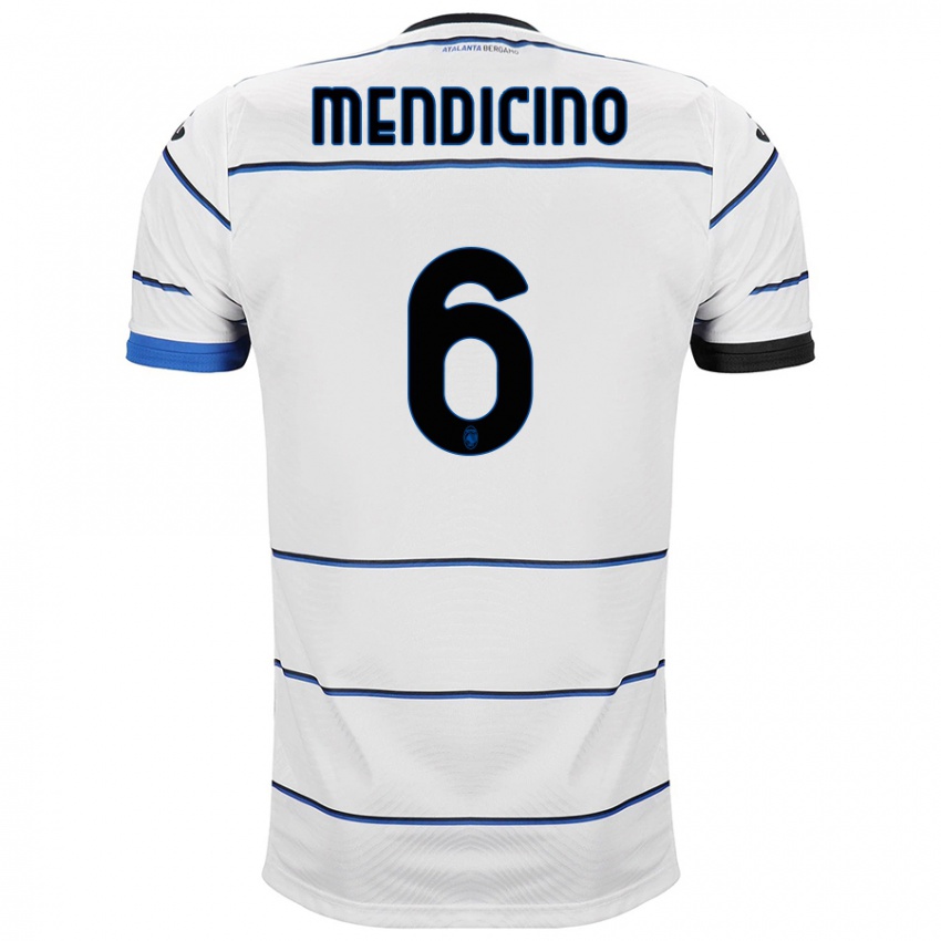 Kvinder Leonardo Mendicino #6 Hvid Udebane Spillertrøjer 2023/24 Trøje T-Shirt