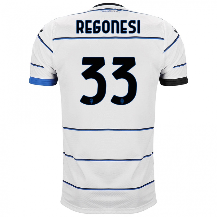 Kvinder Iacopo Regonesi #33 Hvid Udebane Spillertrøjer 2023/24 Trøje T-Shirt