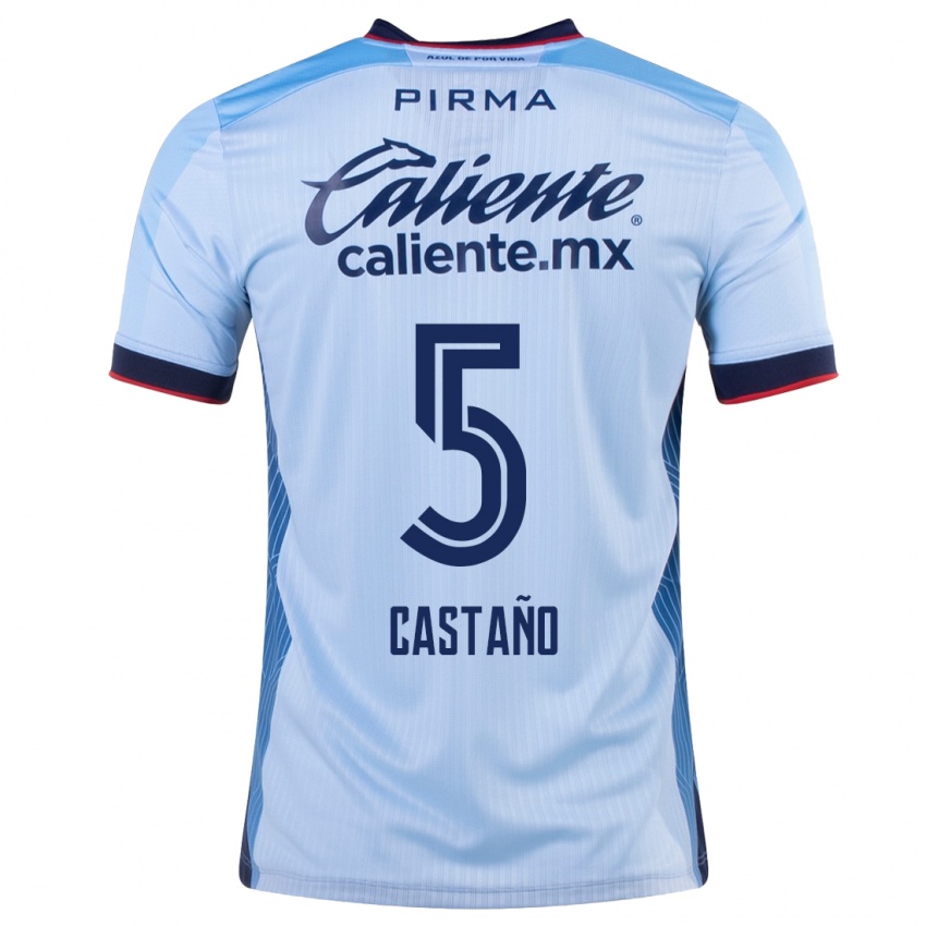 Kvinder Kevin Castaño #5 Himmelblå Udebane Spillertrøjer 2023/24 Trøje T-Shirt