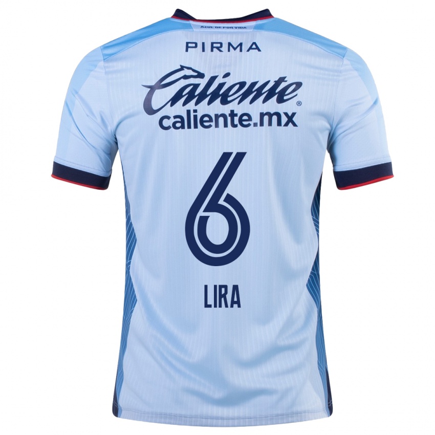 Kvinder Erik Lira #6 Himmelblå Udebane Spillertrøjer 2023/24 Trøje T-Shirt
