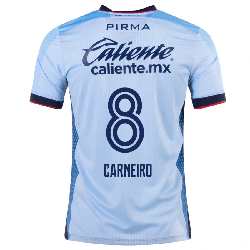Kvinder Gonzalo Carneiro #8 Himmelblå Udebane Spillertrøjer 2023/24 Trøje T-Shirt