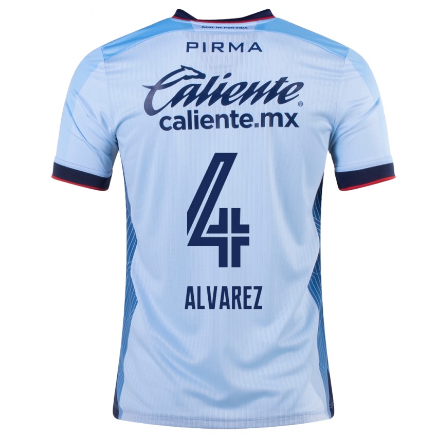 Kvinder Gabriela Alvarez #4 Himmelblå Udebane Spillertrøjer 2023/24 Trøje T-Shirt