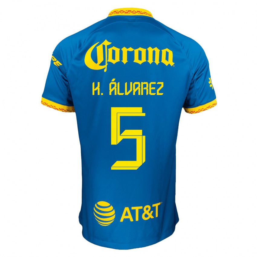 Kvinder Kevin Álvarez #5 Blå Udebane Spillertrøjer 2023/24 Trøje T-Shirt