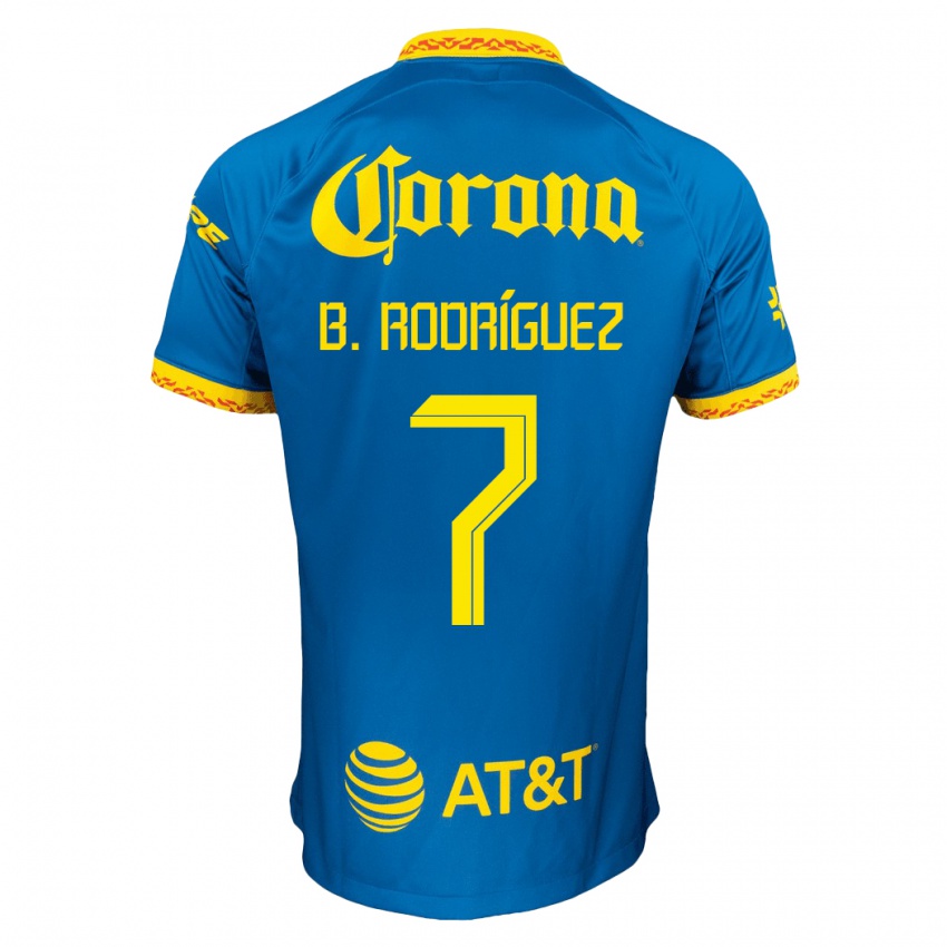 Kvinder Brian Rodríguez #7 Blå Udebane Spillertrøjer 2023/24 Trøje T-Shirt